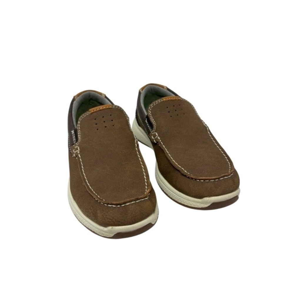 Florsheim Kids Brown Slip On Loafers Moc Toe Comfortech Shoes 10.5M
